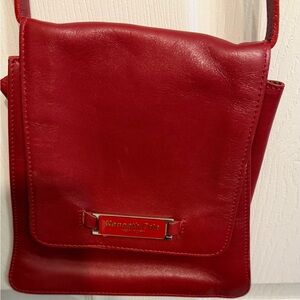 Kenneth Cole New York red leather crossbody adjustable strap like new